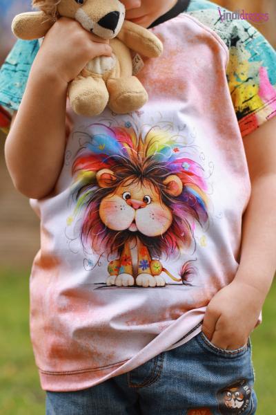 Crazy Animals - Panelbild Löwe 70cm - BIO Jersey